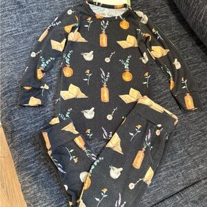 Cozy Kids Pajama Set with Orange and Cream Accents